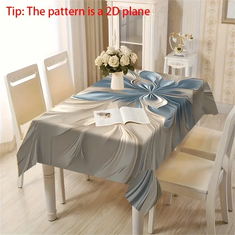 2D flat-patterned decorative tablecloth with floral art print, multi-functional rectangular table mat - machine washablexzj