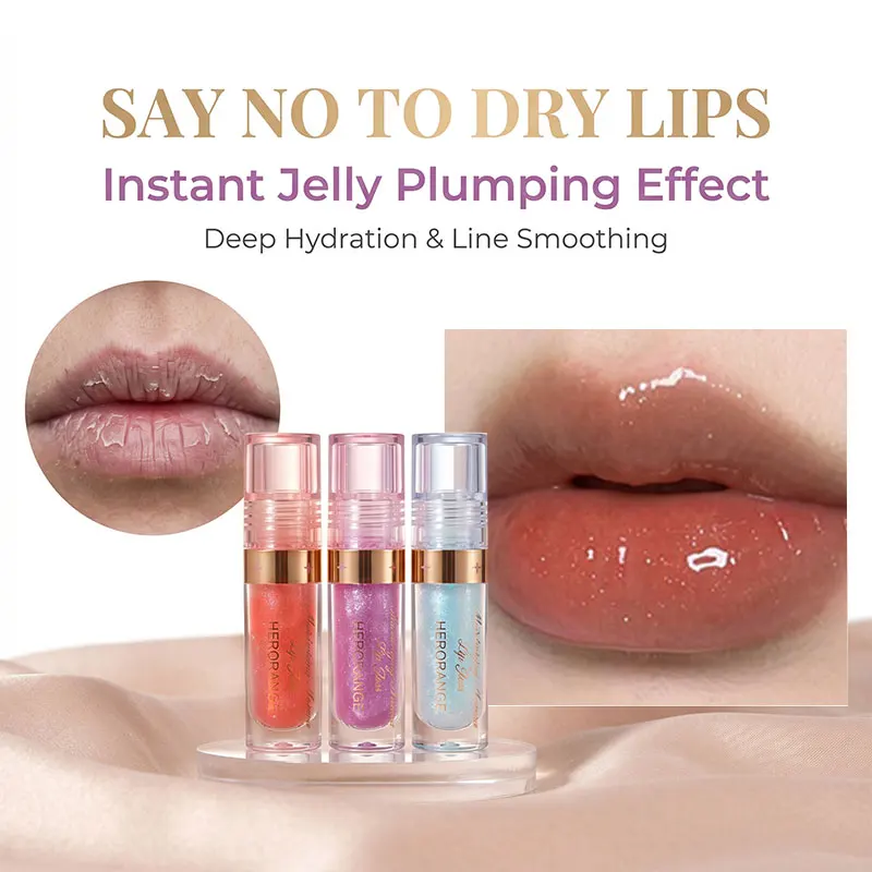 Herorange Sheer Lip Gloss Smooth Non-Sticky Nude Lip Makeup Layerable Luster for Daily Use