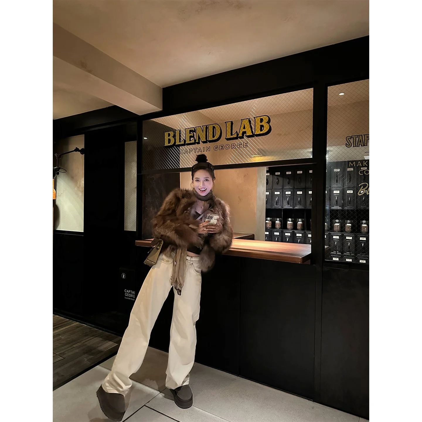 

NanaByNana Vintage White Denim Pants Women's Spring Autumn Open Seam Wide Leg Straight Cut Cotton Jeans Ladies Fashion