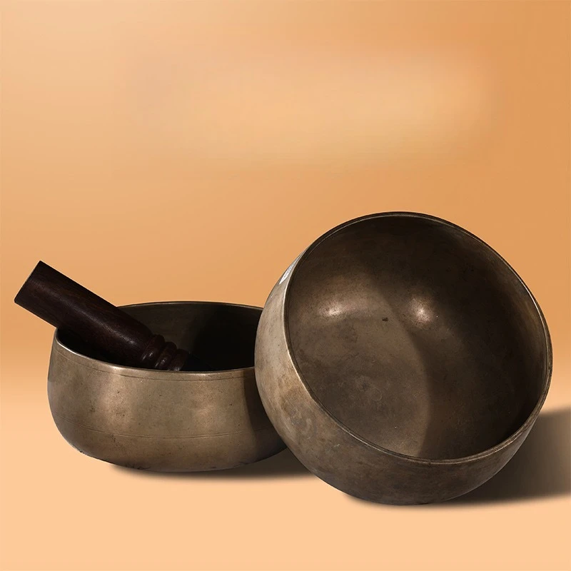 Yoga meditation soothing meditation retro copper exhausted Buddha sound bowl bronze bowl ornament