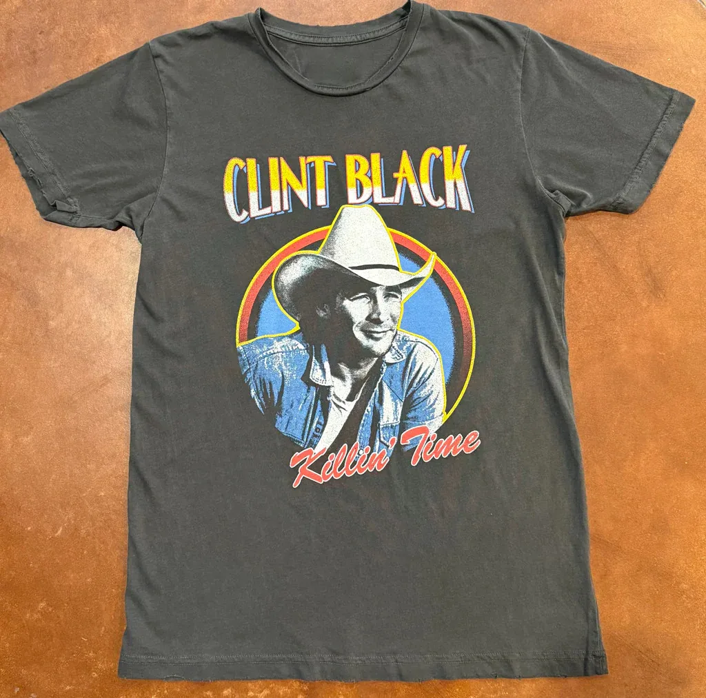 Vintage Clint Black Killin' Time T-Shirt Short Sleeve Full Size S-5XL EN399