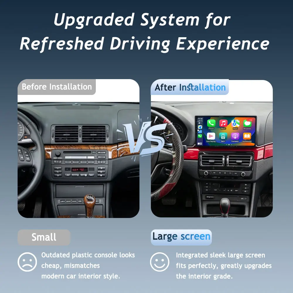 Andriod 16 12.3 inch For BMW 3 Series E46 1998 - 2004 Car Radio split Screen Auto Tools Accessories Wireless CarPlay DSP Stereo