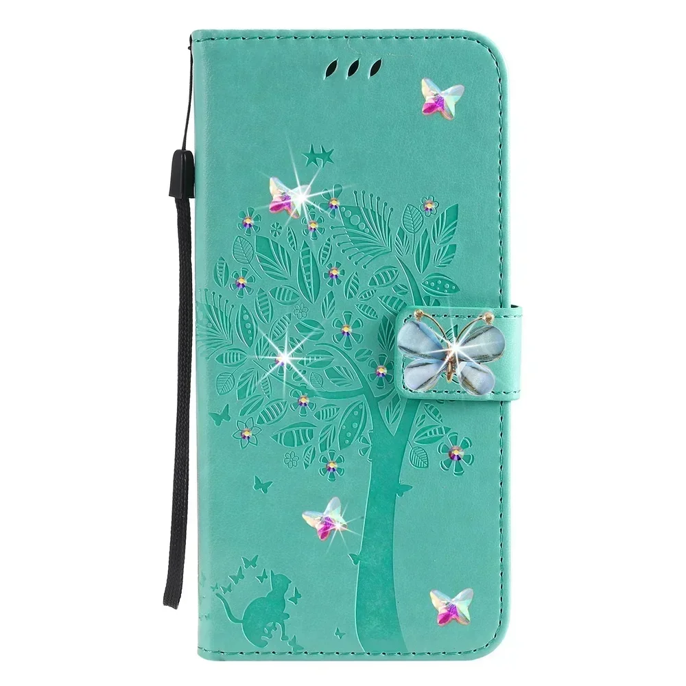 Funda con diamantes de imitación para SONY Xperia 1 5 10 III IV V VI VII Wallet Butterfly Phone Case Cover