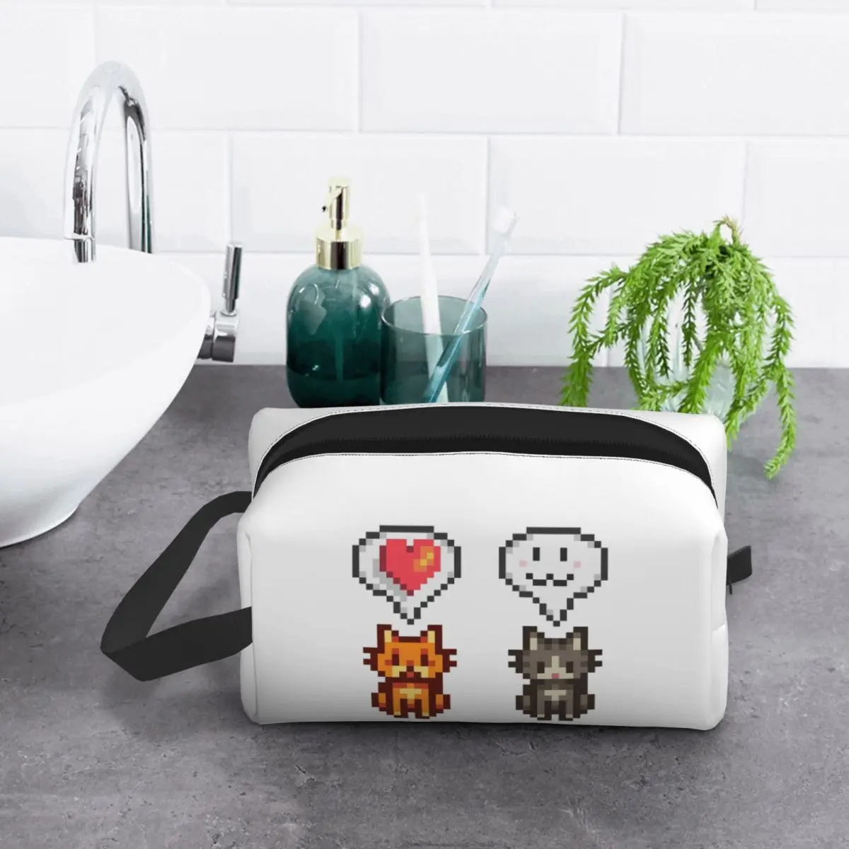 Stardew Valley Video Gamer Makeup Bag Cosmetic Organizer Storage Dopp Kit Toiletry Cosmetic Bag Women Beauty Travel Pencil Case