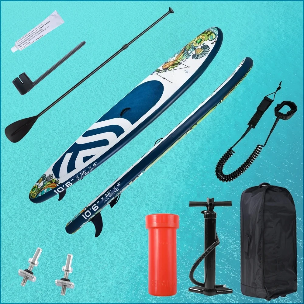 

Надувная доска для серфинга стоя, тяжелая доска для серфинга для взрослых и детей, SUP большой емкости с аксессуарами премиум-класса