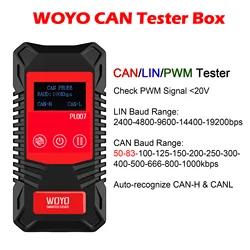 CAN Bus Analyzer, Recognize CAN-H & CAN-L, Read Baud ID Data, LIN BUS PWM Signal Detector Automotive Electronic Diagnostic Tool