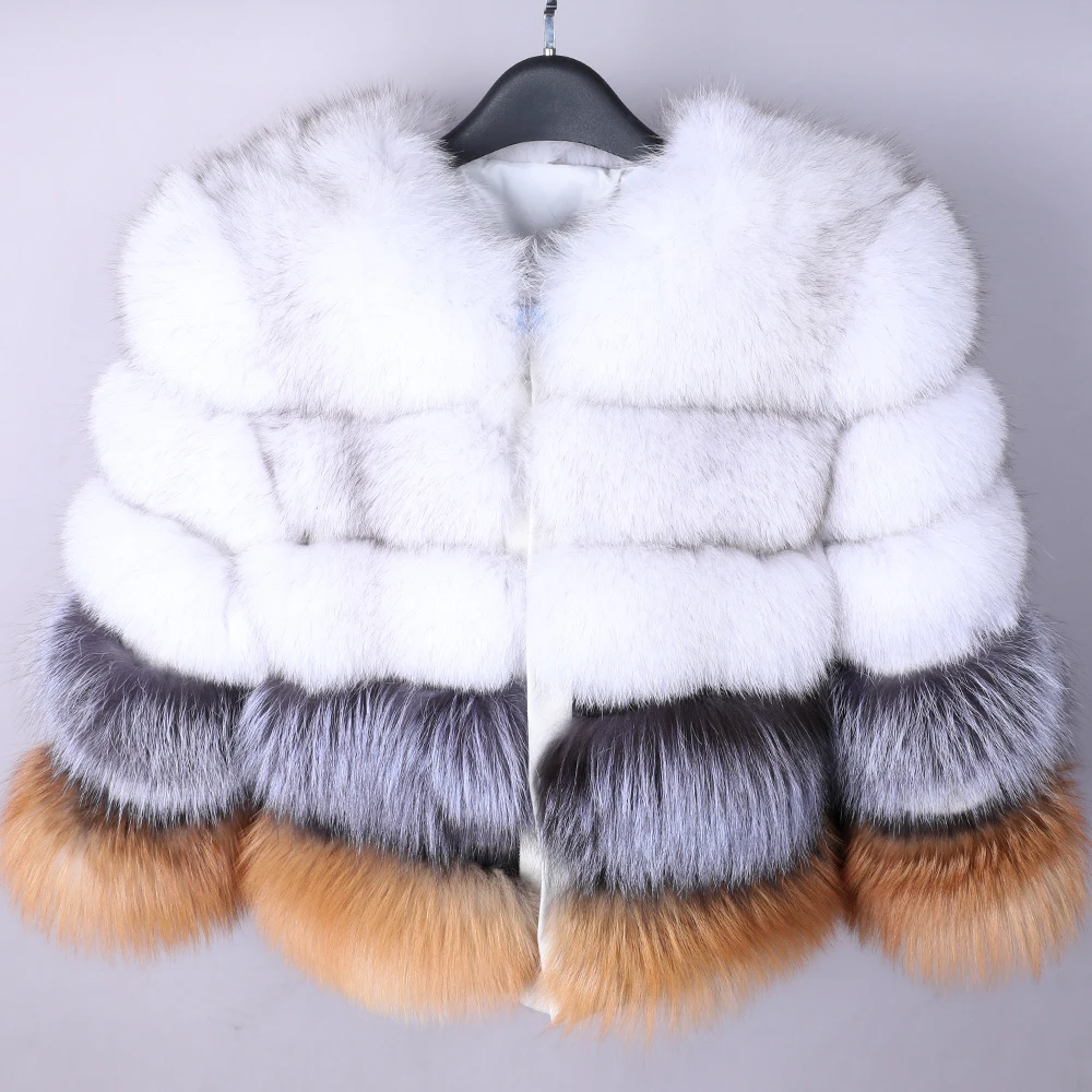 2019 female winter long warm leather fox fur coat Real fur coat 100% natural fur coat high quality fur vest