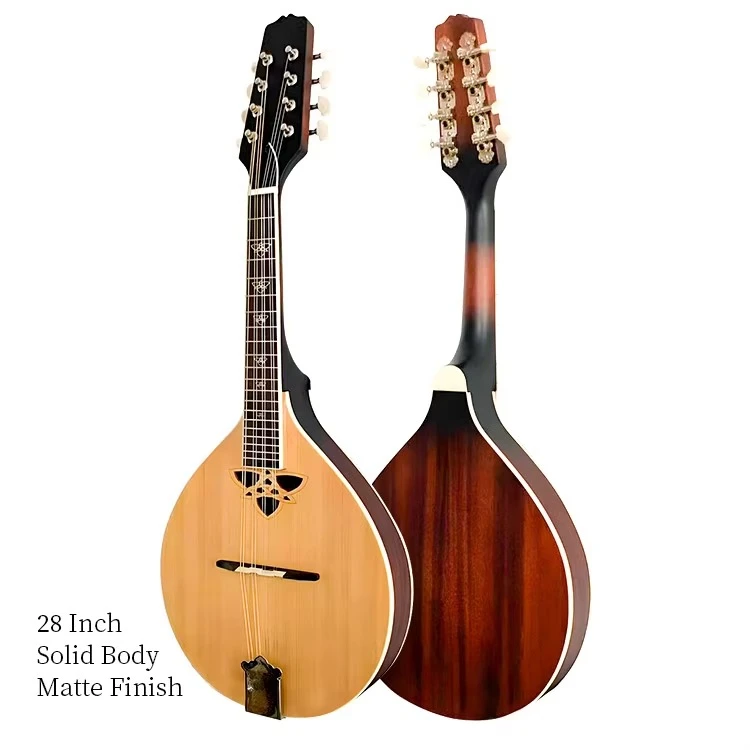 Solid Body Matte Spruce Top 28 Inch A-Style Mandolin, Mahogany Back Side, Student Instrument, Acoustic Folk Guitar Alternative