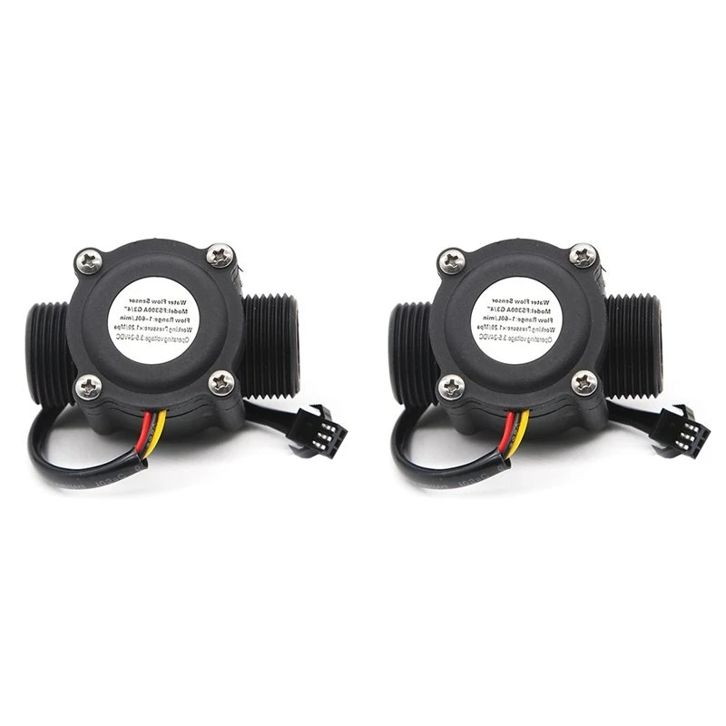 T23C 2X 1-60L/Min DC 3.5-24V Hall Effect Water Flow Sensor Counter Meter FS300A