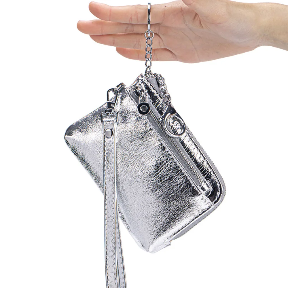 Woman Wallet Card Purse Mini Wrist Pouch Textured Storage Bag Lady Coin Bag Woman Wallet Women's Genuine Leather Clutch Bag