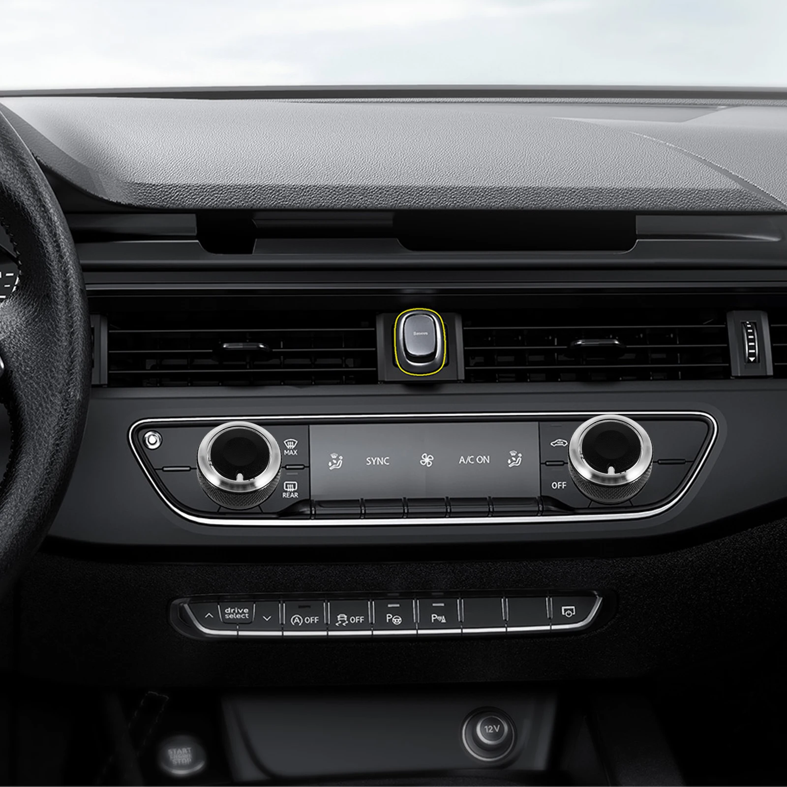 

3Pcs Aluminum Alloy Car Ac Heater Control Knobs Air Conditioning Switch Button Replacement Easy Install Vehicle Interior