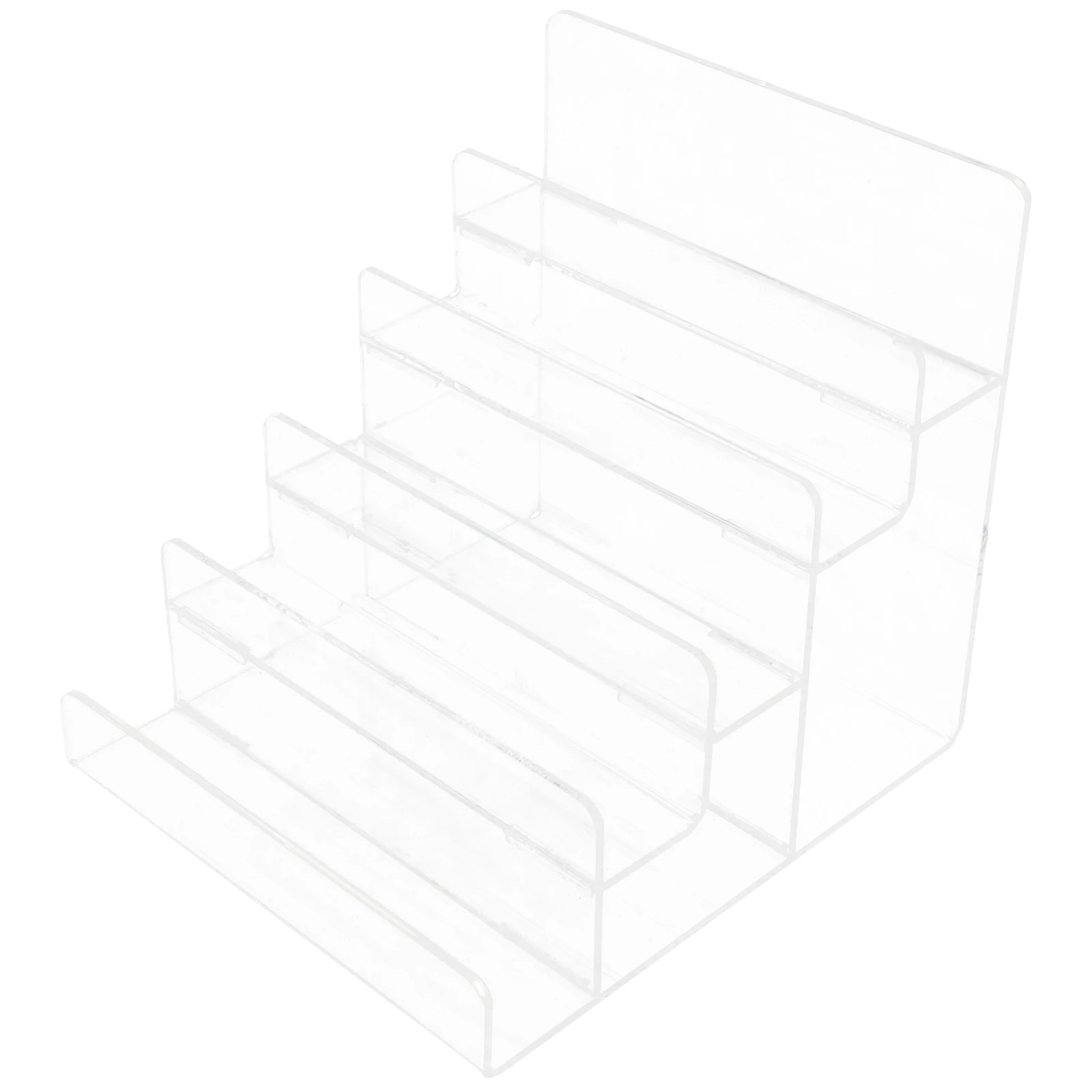 

Acrylic Display Layer Wallet Rack Purse ganizer Transparent Ladder Shape Acrylic Holder For Home Shop Mall