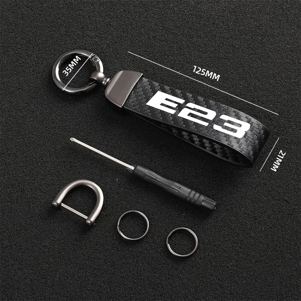 For BMW 7 Series E23 E32 E38 E66 New Fashion Car Key Chain Carbon Fiber Style Leather Auto Keyrings Holder High-Grade Accessorie