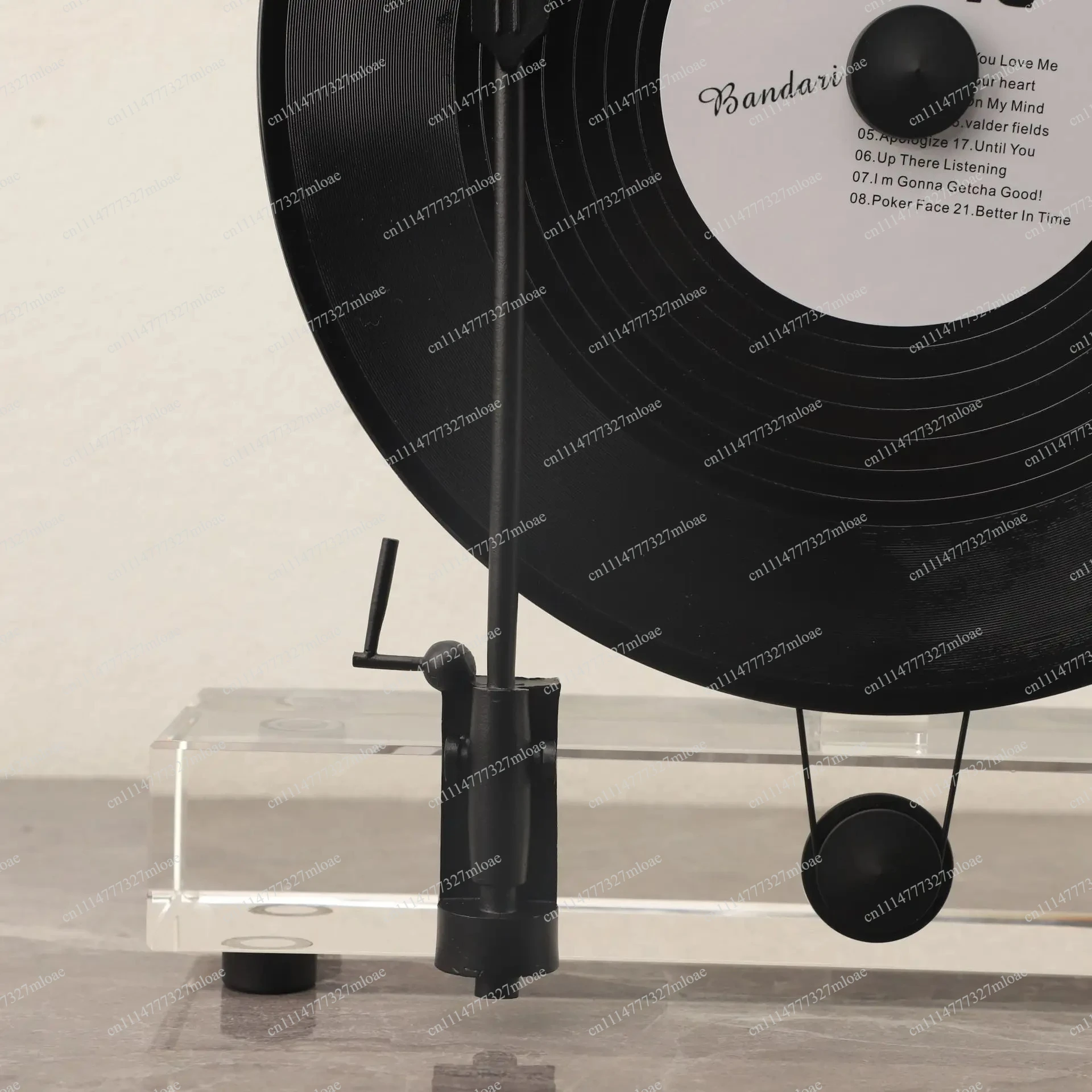 Simulated Vertical Vinyl Record Player, Metal Crystal Recording Machine, Model Decoration Ornament, Home Decoration Accessories
