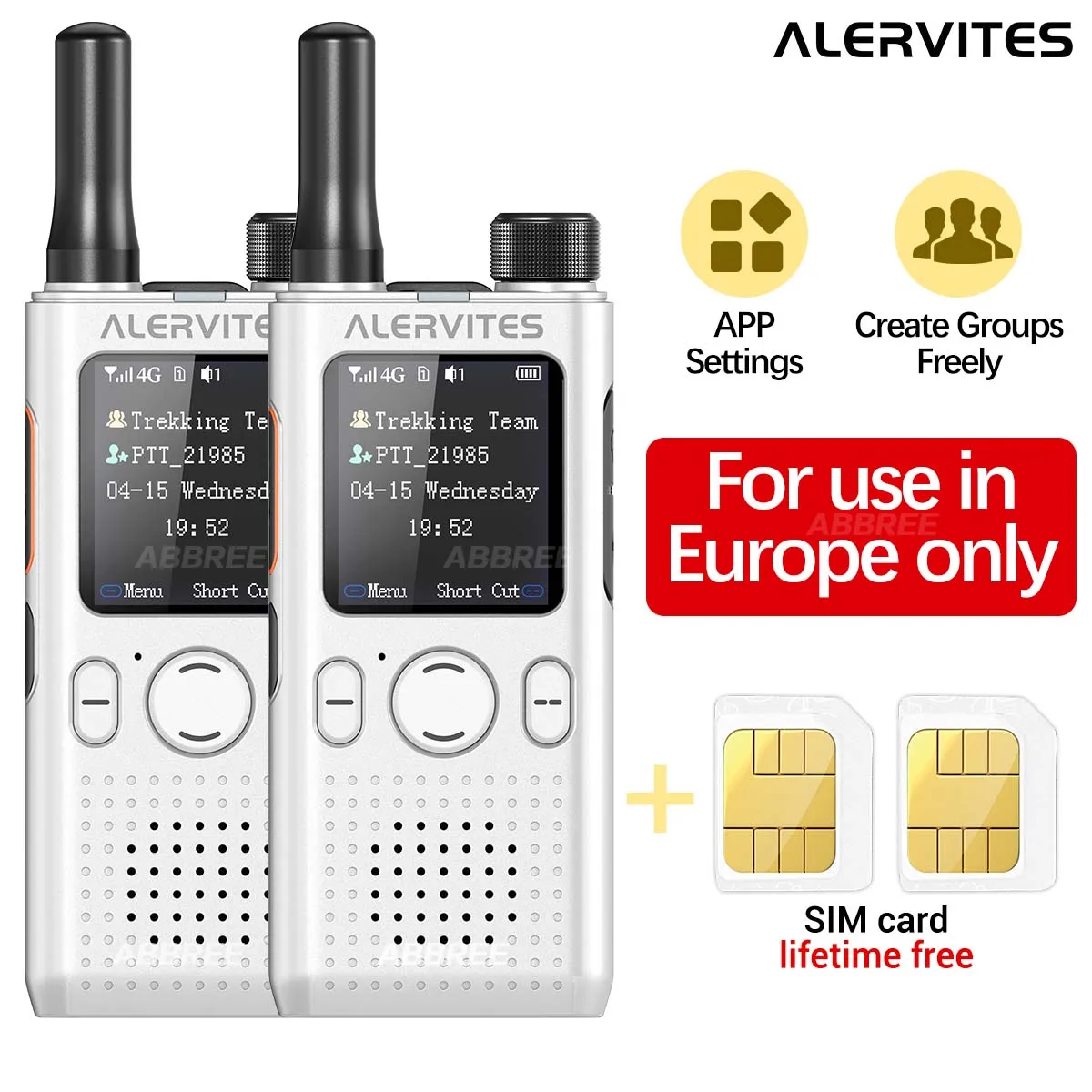 Baofeng AT1 POC-Funkgerät Lebenslange Kostenlose Nutzung Freie Gruppenbildung Globales 4G/5G-Netzwerk Walkie-Talkie Unbegrenzte Reichweite ALERVITES
