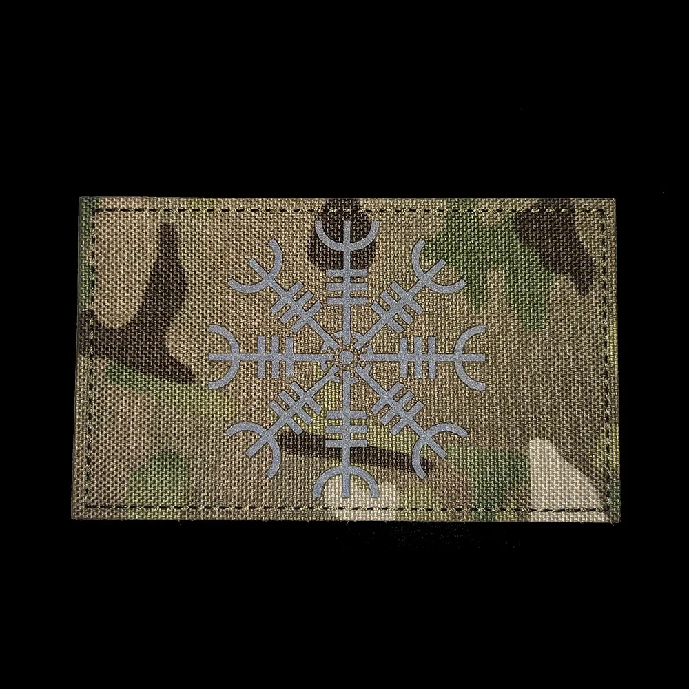 Parche brújula reflectante táctico velcro bordado – Militar outdoor - imagen 2