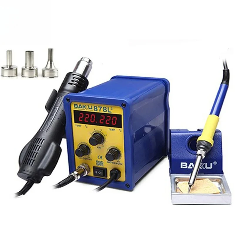 BAKU BK 878L2 LED Digital Display SMD Brushless Hot Air Rework Station Soldering Iron Heat Gun