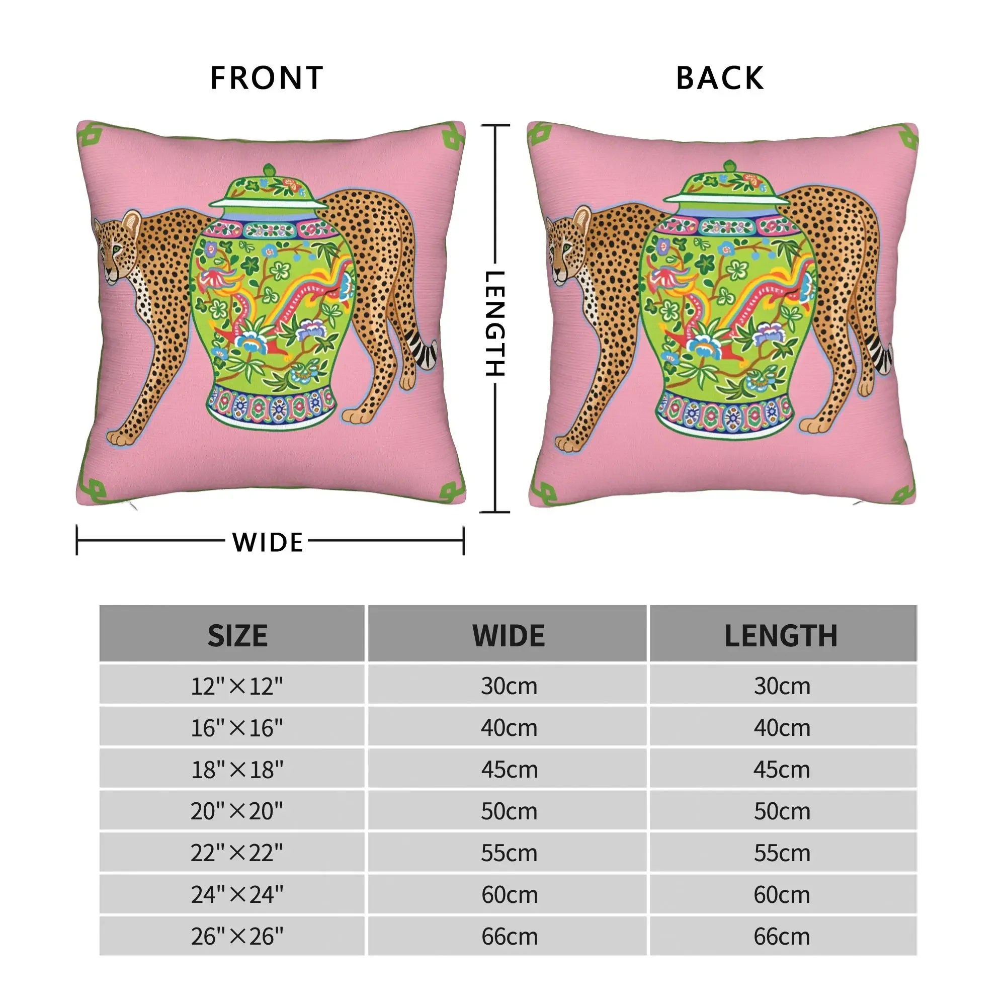Boho Leopard Print Ceramic Pot Throw Pillow Case Decorative Cushion for Sofa Couch Home Decor Gift