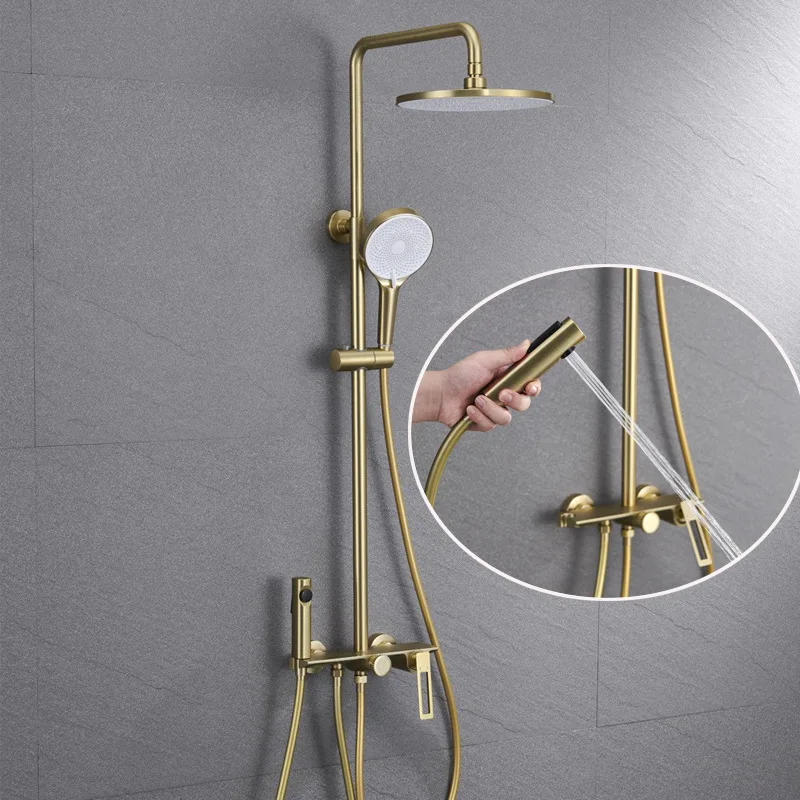 Bathroom Tub Shower Faucet Set with Sprayer 4 Function Shower Faucet Combo Kit Modern Bathtub Faucet Set with Handheld Shower