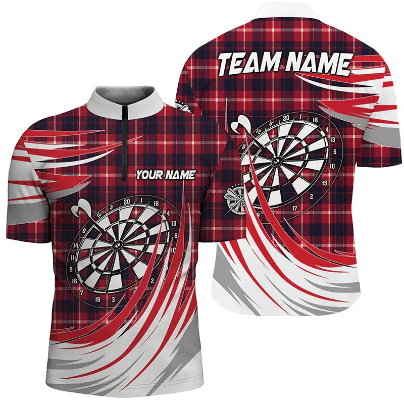 PLstar Cosmos' new personalized 3D printed red dart pattern polo shirt, unisex, casual team throwing sports series -18