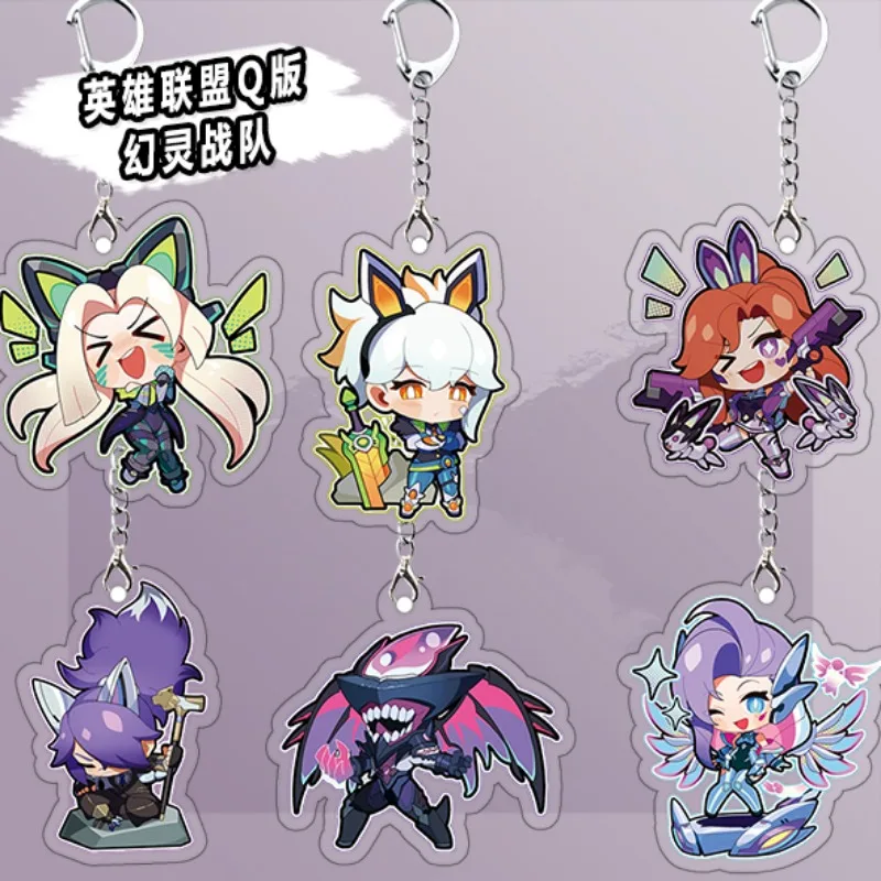 Aatrox Jinx Anime KeyChain Riven Irelia Miss Fortune Men Key Chain for Women Kawaii Figure Cosplay Cute Keyring Pendant Gifts