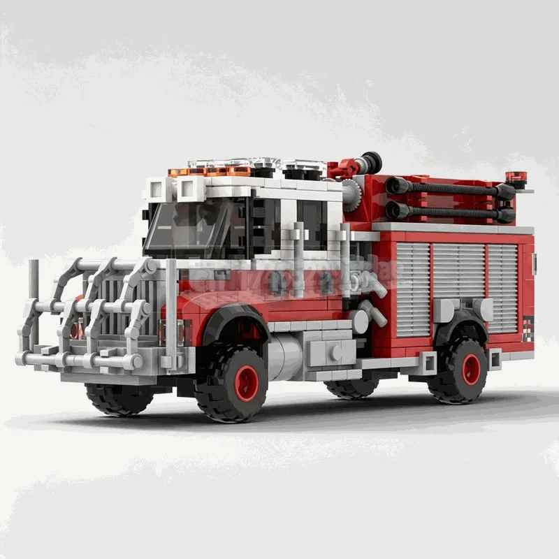 525Parts Terrain Emergency Rescue Utility Truck MOC Off Road Service Car With Functional Accessories Design Building Blocks Toy