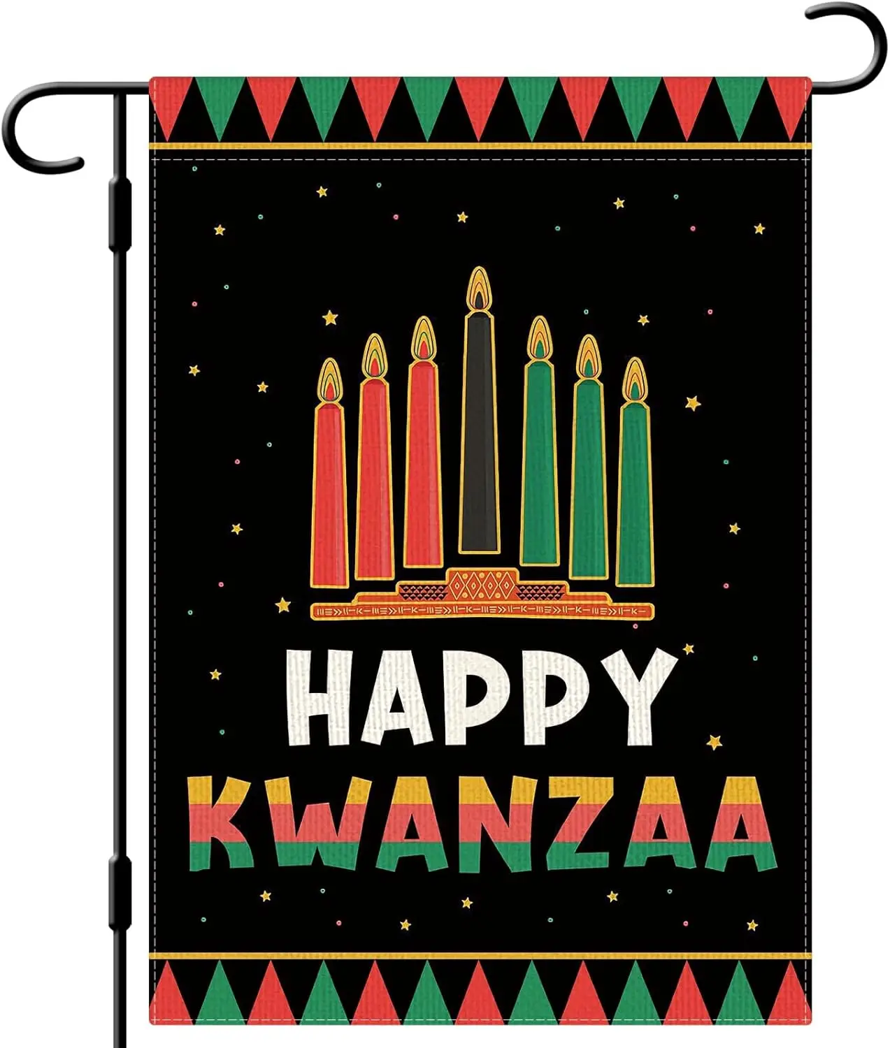 DLZDN Happy Kwanzaa Garden Flag 12×18 Inch Double Sided Vertical Kinara Candles Celebrates African Americans Heritage Farmhouse