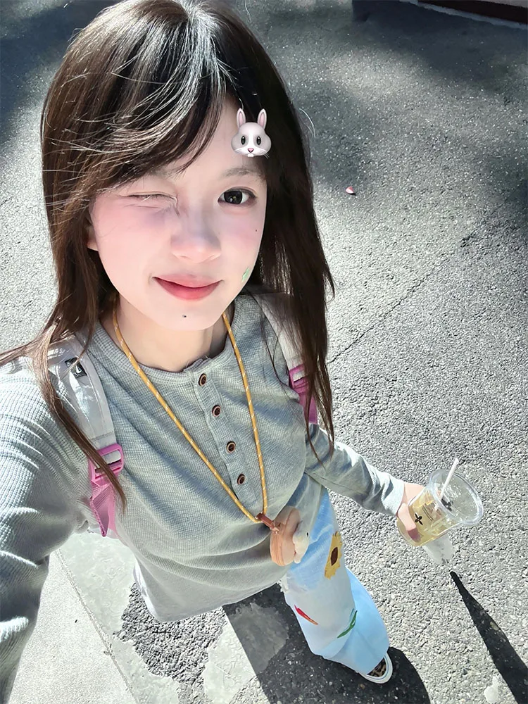 Slim Fit Long Sve Base irt Mujer principios de otoño Coreano Sle Chic Hermosa ropa interior Base irt Top redondo Ne C...