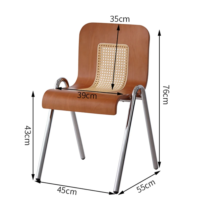 كرسي طعام خشبي عتيق حديث مع ساق معدنية مريحة من الخيزران مقهى مطعم كرسي أنيق لغرفة الطعام كراسي عشاء المطبخ