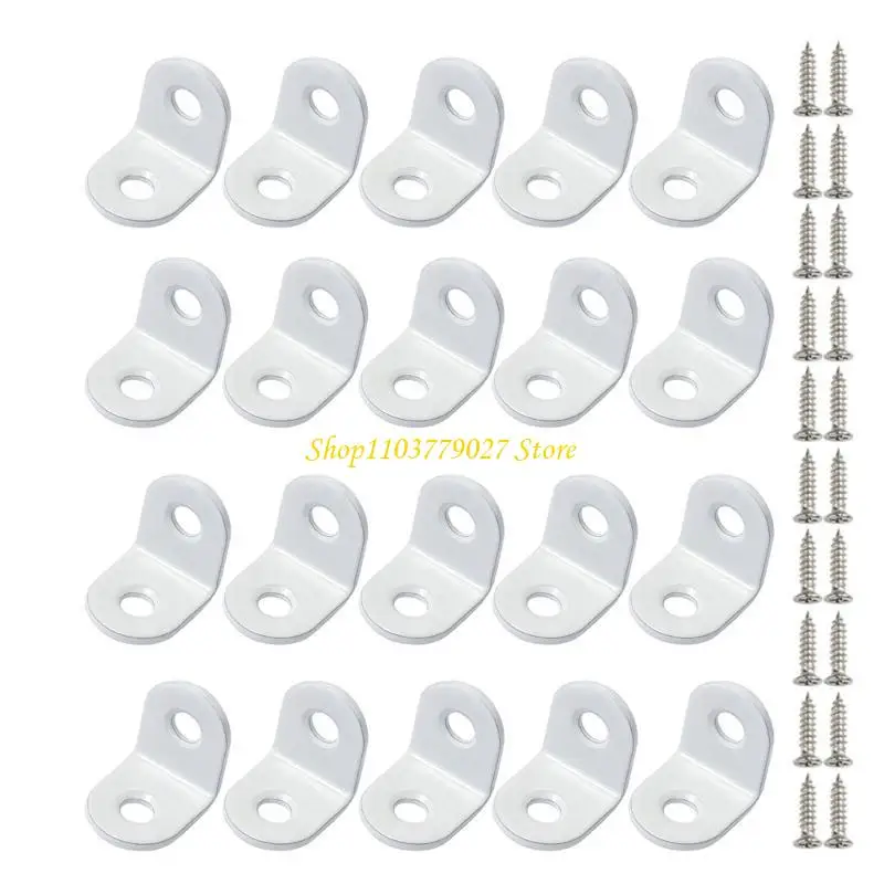 C4DF 20pcs 90 Degree Right Angles Connectors Metal Corner Support L Shaped Small Brackets Corner Brace Right Angles Brackets