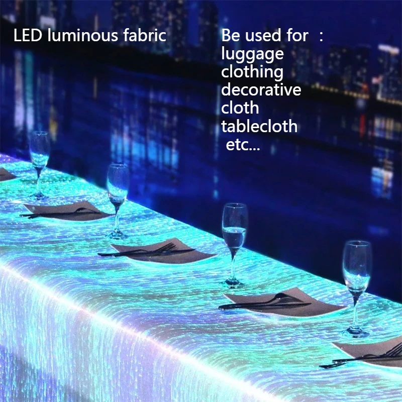 

Factory Wholesale Novelty Special LED Fiber Optic Luminous Functional Fabric for DIY Luggage Cloth Decorative Tablecloth Curtain