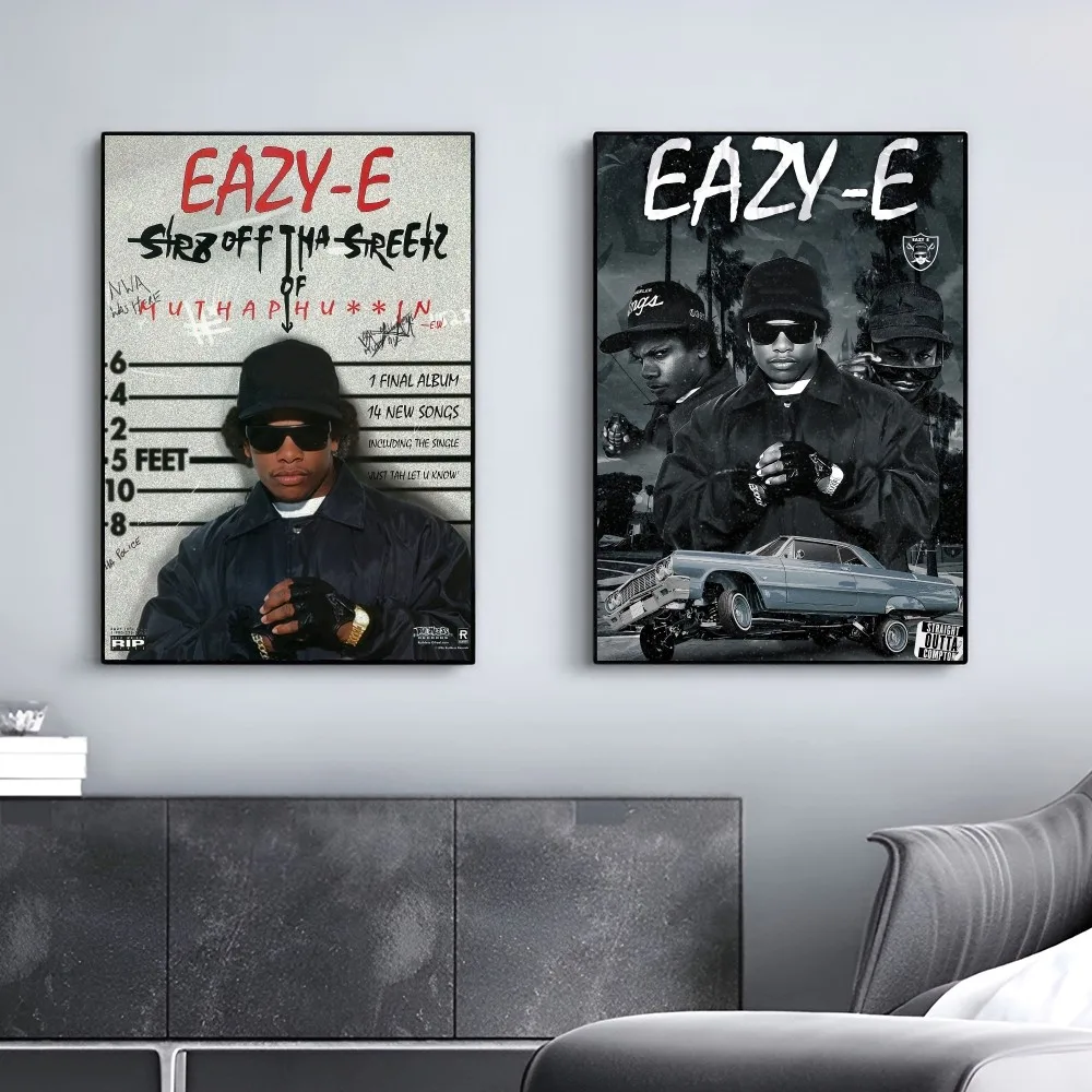 1pc Hip Hop Music Stars Ice Cube Eazy-E Poster Good Quality Prints Vintage Room Home Bar Cafe Decor Aesthetic Art Wall Painting