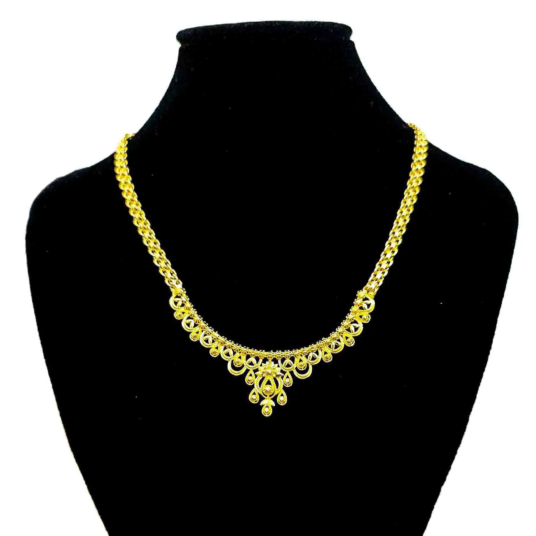 Luxury 24K 9999 Pure Gold real gold Middle East style dinner bride necklace women's necklace