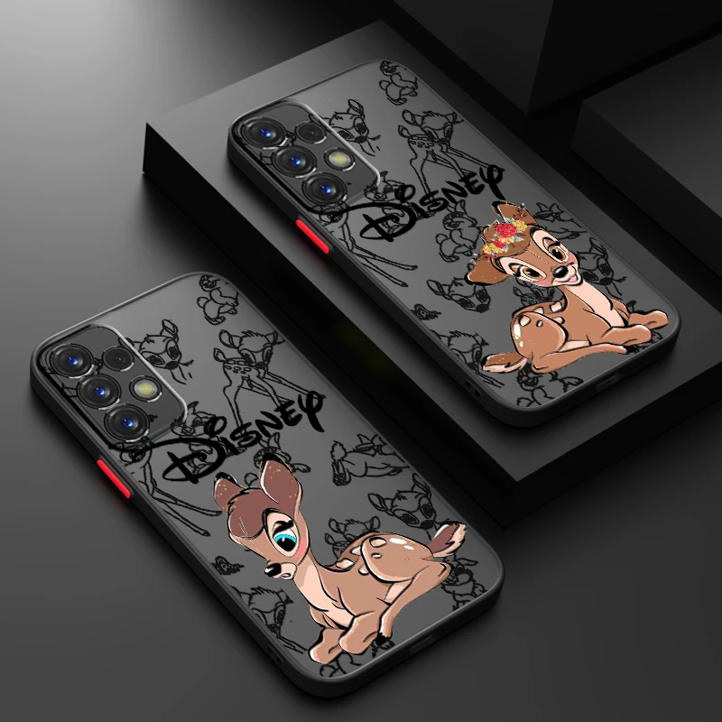 Disney Bambi Cute Catroon Frosted Translucent For Samsung Note 20 A35 A03 A54 A31 A22 A34 A14 A24 A04 A55 5G Back Phone Case