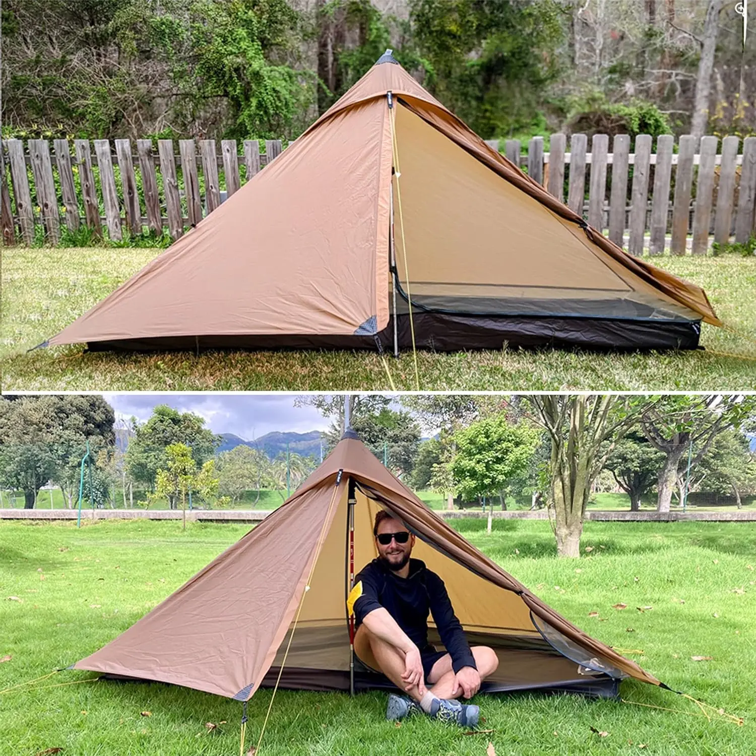 3FULGEAR Lanshan1 Pro Outdoor Ultralight Camping Tent for 1 Person 3/4 Season Professional 20D Nylon Double Sided Silicone Tent