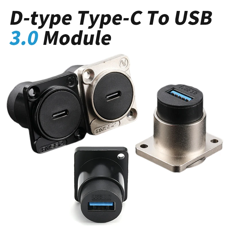 1pc USB3.0 Panel D-type Module Socket Printer Interface Female to Male Extension Data Conversion Adapter Type-c Female Socket
