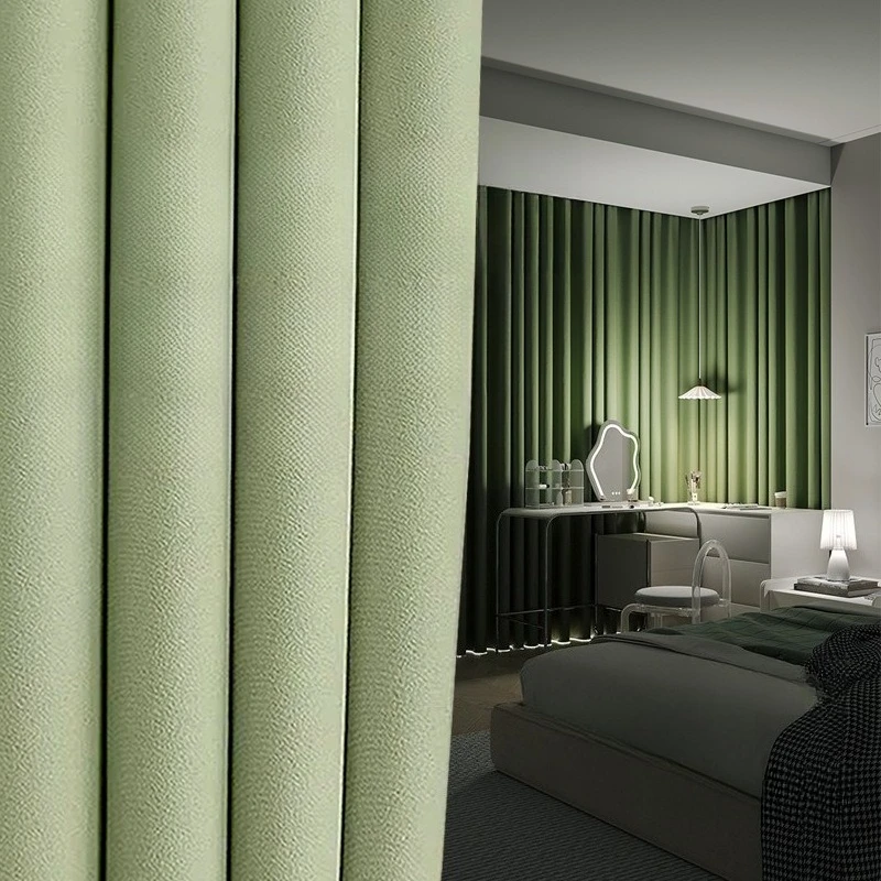 Modern Minimalism Solid Curtain Bedroom Living Room Sunshade Home Curtains High Quality Long Panel Blackout Drapes Customized