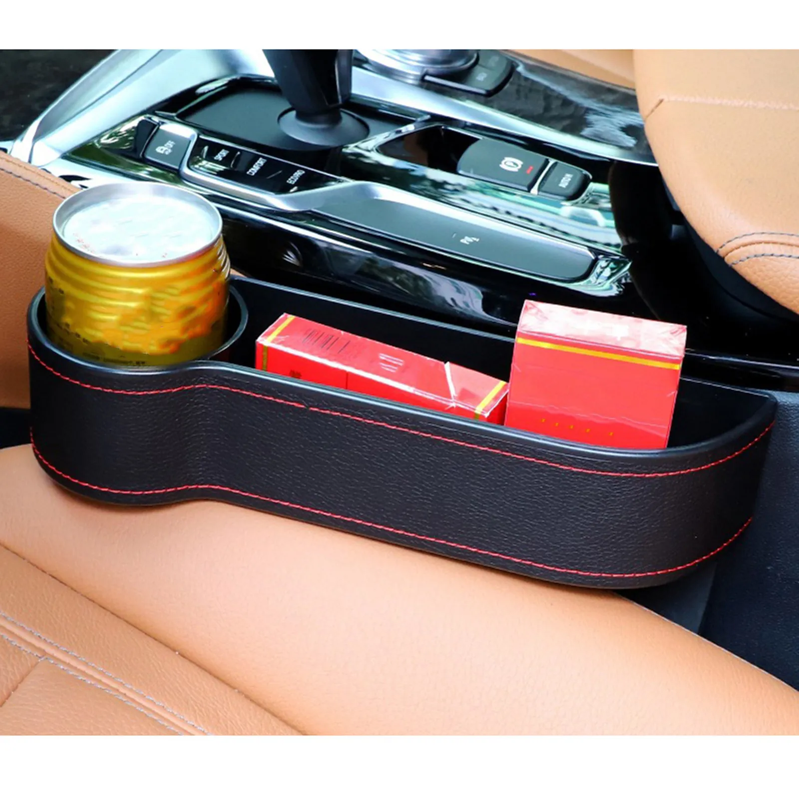 Car Seat Gap Storage Container ABS Black Rhinestone Multifunctional Case Passenger Side Organizer Phone Wallet Parking