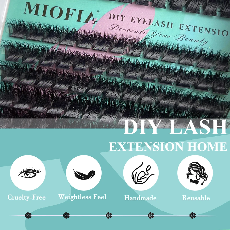 MIOFIA 5D Esponjosas Voluminosas Pestañas por Rizos 30D-150D Gruesas 10-18mm Largo Mixto Look Natural DIY Extensiones de Pestañas 2