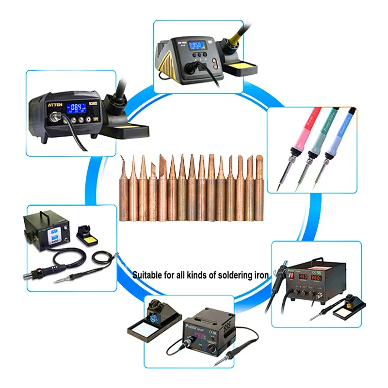 1Pc/5Pcs 900M T Series Pure Copper Soldering Iron Tip Lead-free Welding Sting For Hakko 936 FX-888D 852D+ Soldering Iron Station