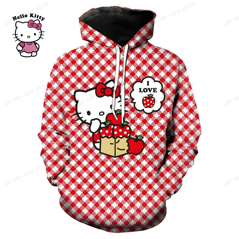 Y2k Hello Kitty Print Hoodies Women Men Hip Hop Zipper Long Sleeve Jacket Coats Autumn Harajuku Casual Loose Hooded Sweatshirt