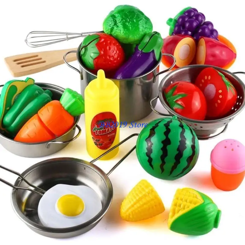 Q0KB – outil jeu simulation pour filles, ustensiles cuisine en acier inoxydable pour enfants, casseroles poêles