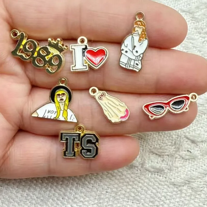 10pcs Cartoon Charm for Jewelry Accessories Diy Making Earring Bracelet Keychain Pendant Craft Supplies Alloy Metal Gold Plated