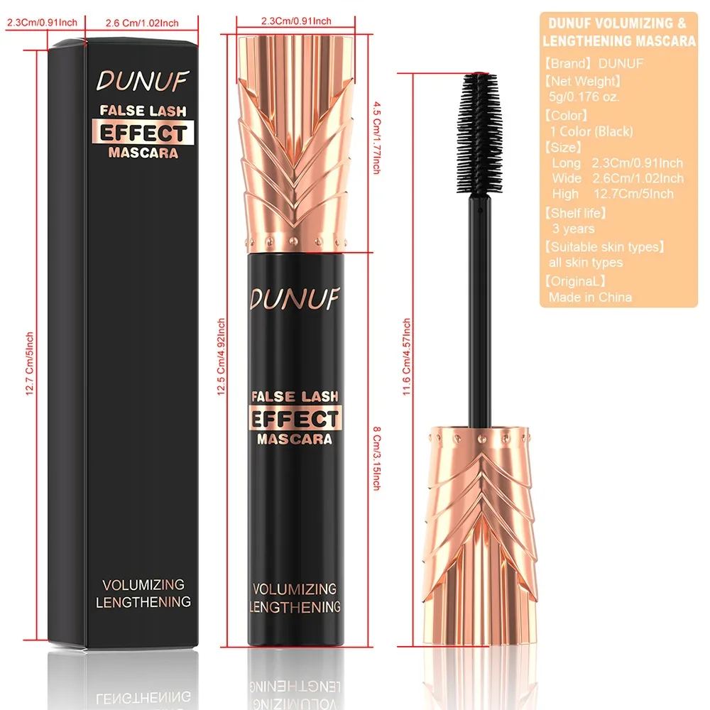 24H wasserfeste, schnell trocknende Wimperntusche, wischfest, langlebig, voluminös, verlängernde, kräuselnde Wimpern, kein Verklumpen