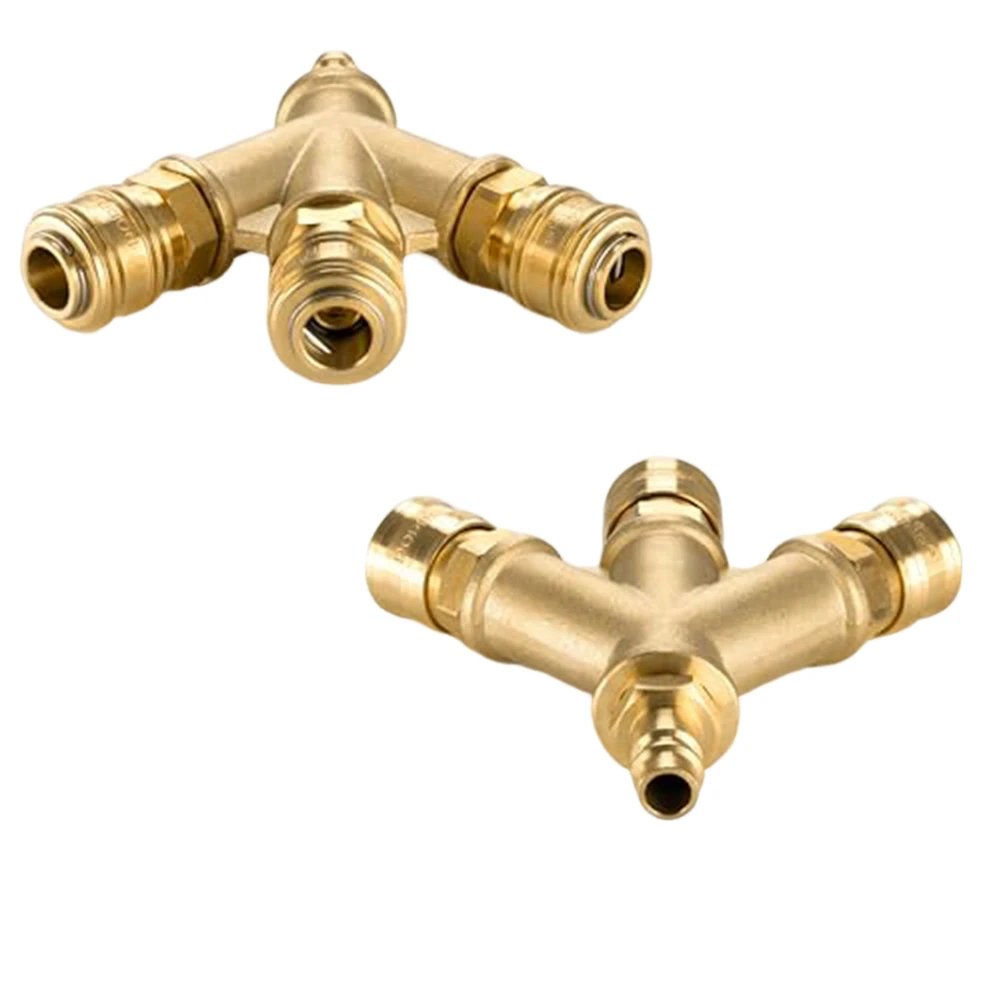 Pneumatic Splitter 3-way Air Manifold Brass Construction -20 To 250 C Temperature Up To 20 Bar Working Pressure