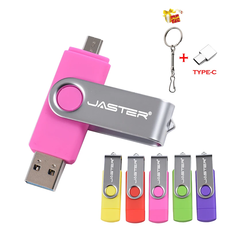 

JASTER Free Key Chain USB Flash Drive 128GB High Speed USB2.0 for Computer Memory Stick 64GB Pink Pendrive 32GB Colorful U Disk