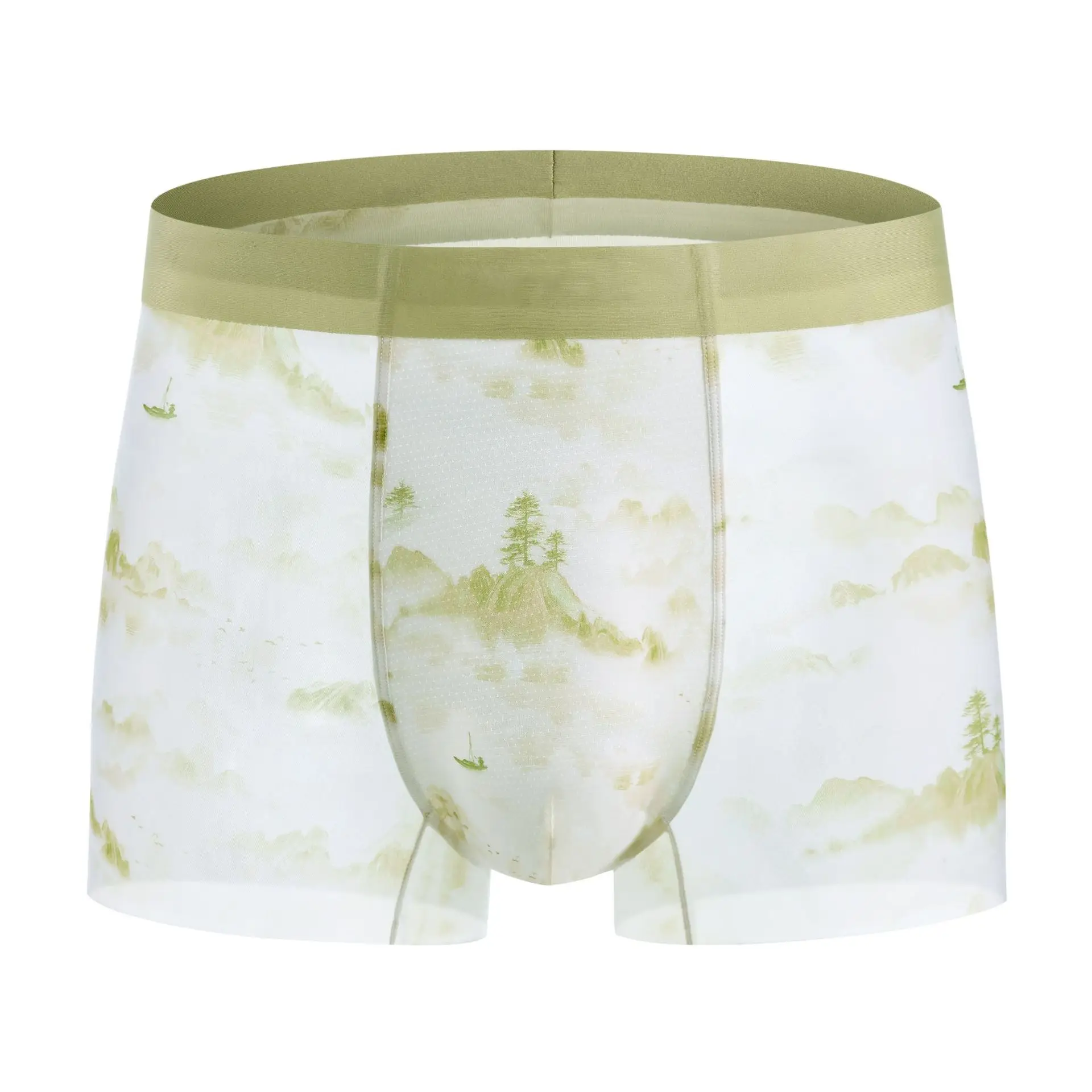 

Мужские летние трусы-боксеры из ультратонкого ледяного шелка, сетчатые, влагоотводящие, бесшовные, с эффектом подтяжки ягодиц