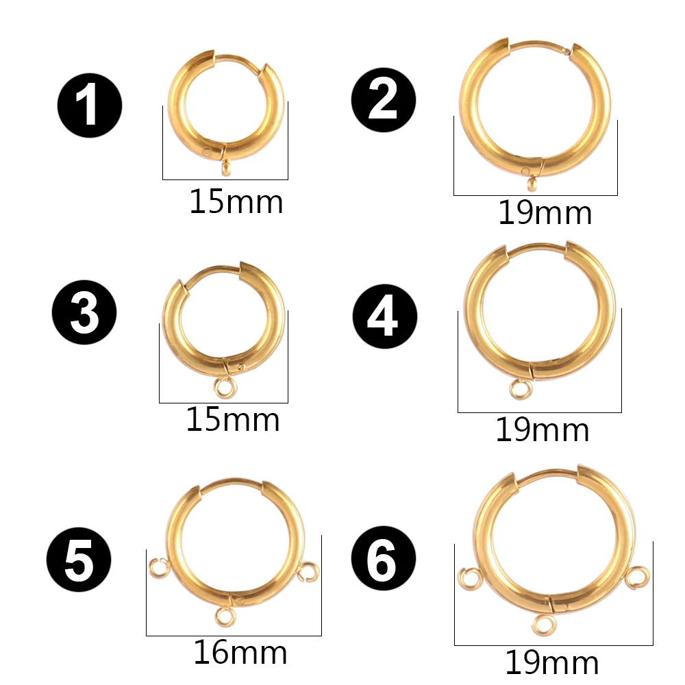 10pcs/lot 316L Stainless Steel Hoop Earring Findings Jewelry Materials (No Fade) DIY Earrings Hoops for Jewelry Making Supplies