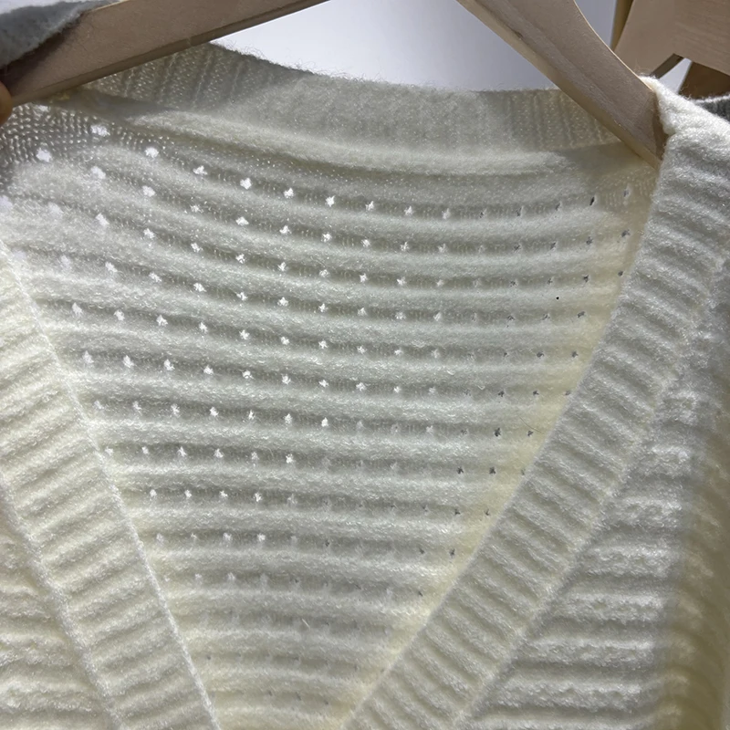 2025 weibliche Natürliche Fuchs Pelz Außerhalb Dekoration Mädchen Herbst Kamel Pullover Gestrickte Langarm Mantel