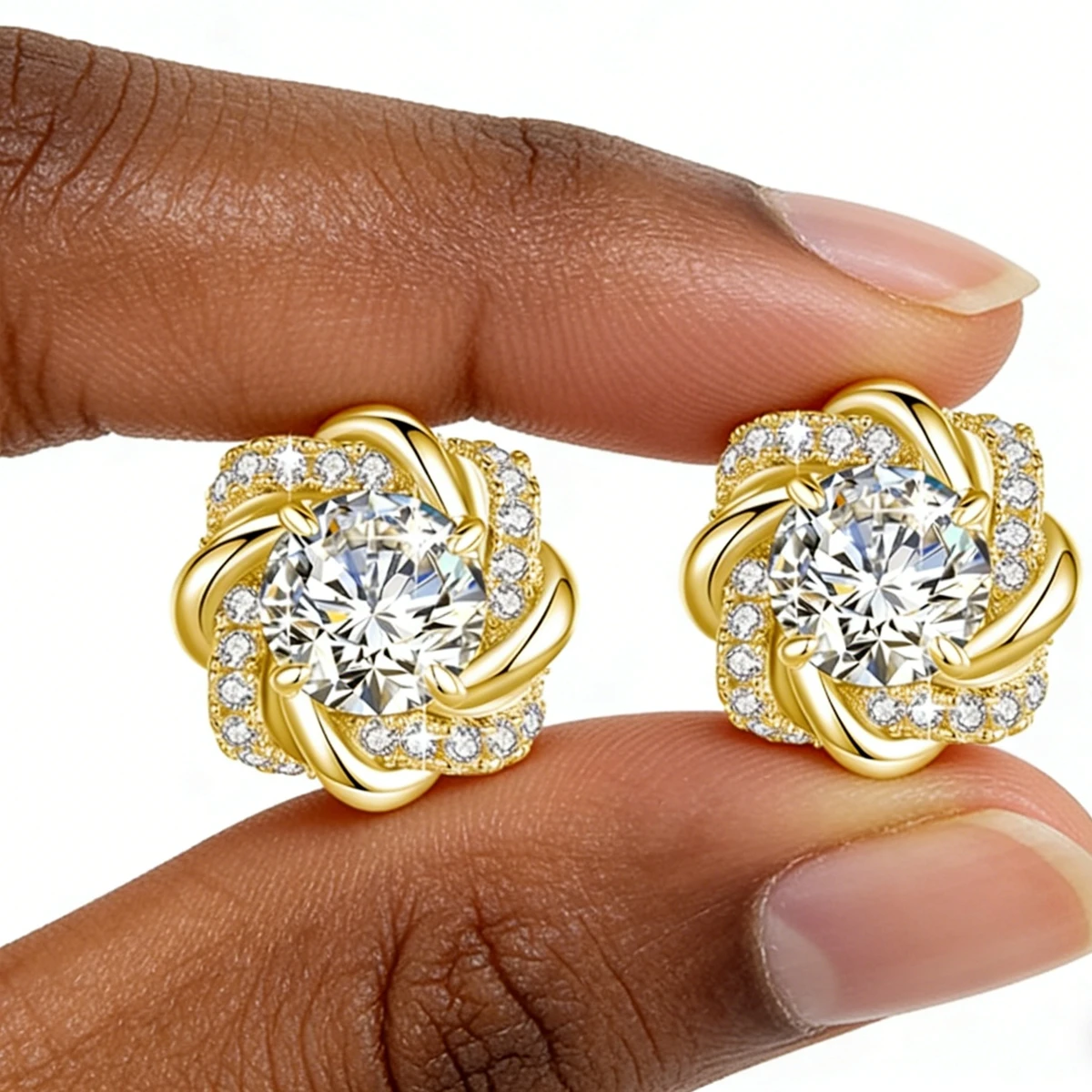 

Anti-allergy 14K Gold Filled Floral Stud Earrings for Women Bridal Wedding Ear Stud Girlfriend Jewelry Accessories Gift